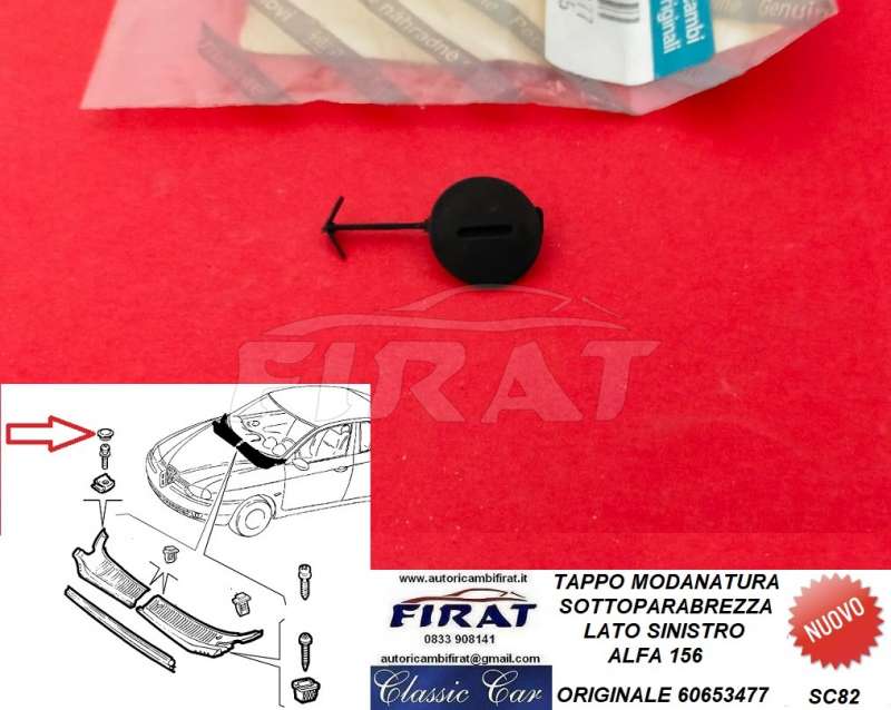 TAPPO MODANATURA SOTTOPARABREZZA ALFA 156 SX (60653477)